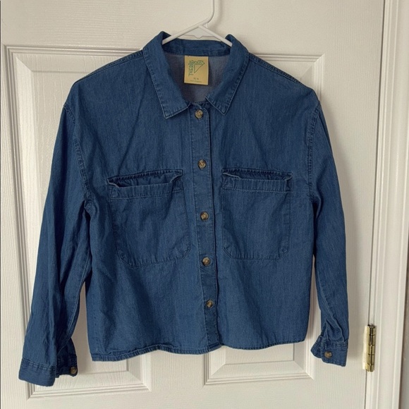Blue Denim Button-Up Shirt - Picture 1 of 2